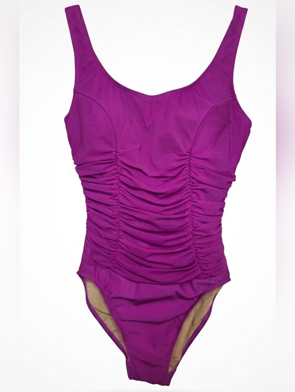 Shapefx Swimsuit Womens 10 Pink One Piece Ruched Tummy Control Support C-6434